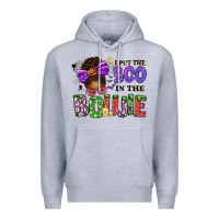 Heather Grey I Put The Boo In The Boujie Messy Bun Premium Hoodie - texasbilliewilder