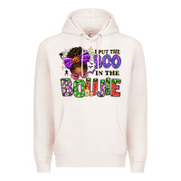 Pale Pink I Put The Boo In The Boujie Messy Bun Premium Hoodie - texasbilliewilder