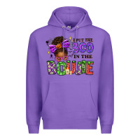 Purple I Put The Boo In The Boujie Messy Bun Premium Hoodie - texasbilliewilder