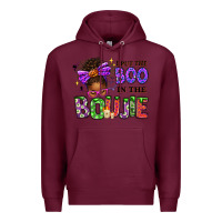 Burgundy I Put The Boo In The Boujie Messy Bun Premium Hoodie - texasbilliewilder