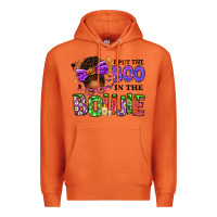 Carrot I Put The Boo In The Boujie Messy Bun Premium Hoodie - texasbilliewilder