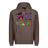 Coffee I Put The Boo In The Boujie Messy Bun Premium Hoodie - texasbilliewilder