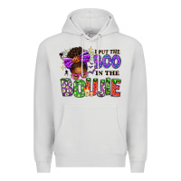 Dove Grey I Put The Boo In The Boujie Messy Bun Premium Hoodie - texasbilliewilder