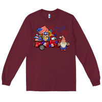 Burgundy american gnomies truck Long Sleeve Tee - BarkalooDesign
