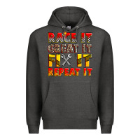 Charcoal Heather race it great it fix it repeat it Premium Hoodie - Zillion Design Studio