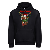 Black merry christmas longhorn cow Urban Hoodie - RanaPortraitStore