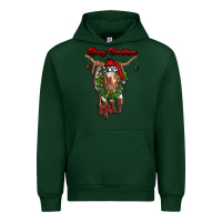 Forest Green merry christmas longhorn cow Urban Hoodie - RanaPortraitStore