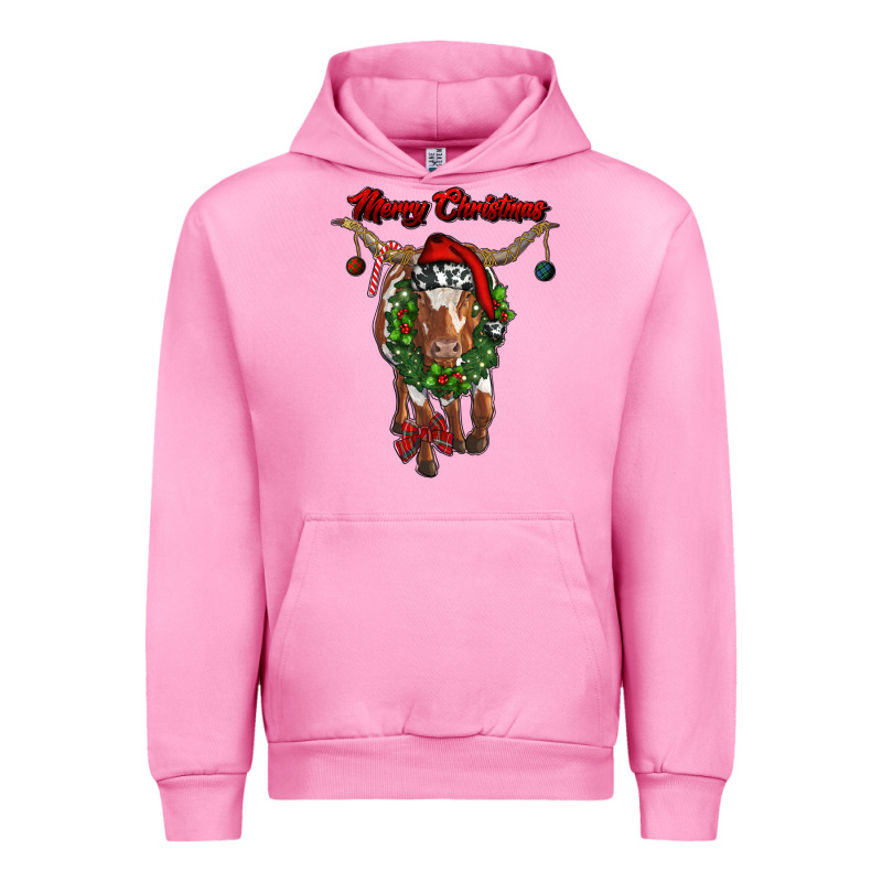 Merry Christmas Longhorn Cow Urban Hoodie by RanaPortraitStore | Teevron