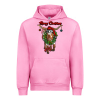 Fuchsia Pink merry christmas longhorn cow Urban Hoodie - RanaPortraitStore