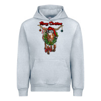 Heather Grey merry christmas longhorn cow Urban Hoodie - RanaPortraitStore