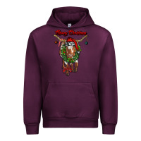 Mauve Wine merry christmas longhorn cow Urban Hoodie - RanaPortraitStore