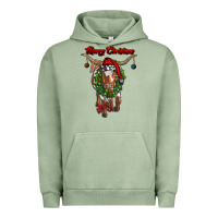 Pigment Oil Green merry christmas longhorn cow Urban Hoodie - RanaPortraitStore