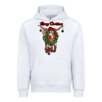 White merry christmas longhorn cow Urban Hoodie - RanaPortraitStore
