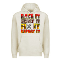 Oatmeal Heather race it great it fix it repeat it Premium Hoodie - Zillion Design Studio