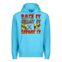 Ocean Blue race it great it fix it repeat it Premium Hoodie - Zillion Design Studio