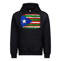 Black Mexico and Puerto Rico Flag Urban Hoodie - texasbilliewilder