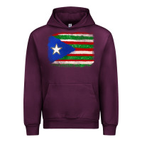 Mauve Wine Mexico and Puerto Rico Flag Urban Hoodie - texasbilliewilder