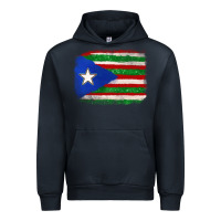 Navy Mexico and Puerto Rico Flag Urban Hoodie - texasbilliewilder