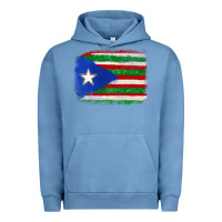 Pigment Pebble Blue Mexico and Puerto Rico Flag Urban Hoodie - texasbilliewilder