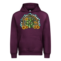 Mauve Wine western rainbow with cactus Urban Hoodie - RanaPortraitStore