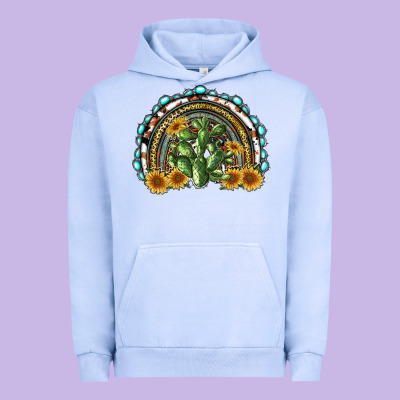 Western Rainbow With Cactus Urban Hoodie Designed By Ranaportraitstore