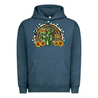 Pigment Midnight Navy western rainbow with cactus Urban Hoodie - RanaPortraitStore