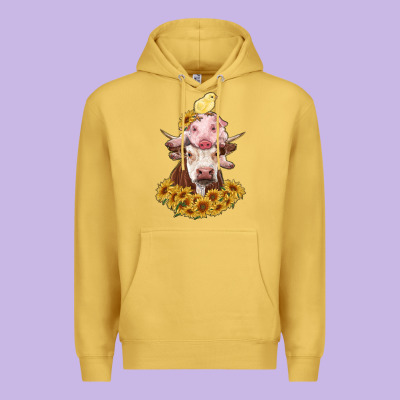 Cow With Pig And Chick Premium Hoodie Designed By Ranaportraitstore