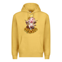 Antique Gold cow with pig and chick Premium Hoodie - RanaPortraitStore