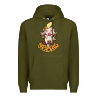 Army Green cow with pig and chick Premium Hoodie - RanaPortraitStore