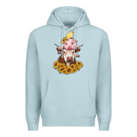 Blue Mist cow with pig and chick Premium Hoodie - RanaPortraitStore