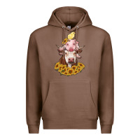 Chestnut cow with pig and chick Premium Hoodie - RanaPortraitStore