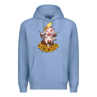Colony Blue cow with pig and chick Premium Hoodie - RanaPortraitStore