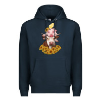 Navy cow with pig and chick Premium Hoodie - RanaPortraitStore