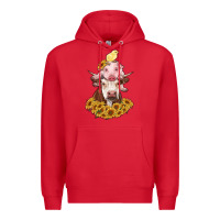 Red cow with pig and chick Premium Hoodie - RanaPortraitStore