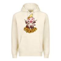 Tofu cow with pig and chick Premium Hoodie - RanaPortraitStore