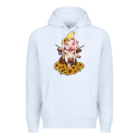 White cow with pig and chick Premium Hoodie - RanaPortraitStore