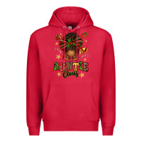 Cardinal Auntie Claus Afro Messy Bun Premium Hoodie - texasbilliewilder