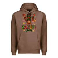 Chestnut Auntie Claus Afro Messy Bun Premium Hoodie - texasbilliewilder