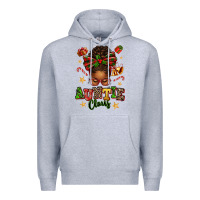 Heather Grey Auntie Claus Afro Messy Bun Premium Hoodie - texasbilliewilder