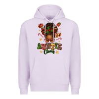 Lilac Auntie Claus Afro Messy Bun Premium Hoodie - texasbilliewilder