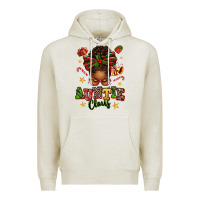 Oatmeal Heather Auntie Claus Afro Messy Bun Premium Hoodie - texasbilliewilder