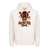 Pale Pink Auntie Claus Afro Messy Bun Premium Hoodie - texasbilliewilder