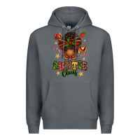 Rock Auntie Claus Afro Messy Bun Premium Hoodie - texasbilliewilder