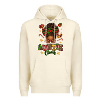 Sandshell Auntie Claus Afro Messy Bun Premium Hoodie - texasbilliewilder