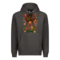 Smoke Auntie Claus Afro Messy Bun Premium Hoodie - texasbilliewilder