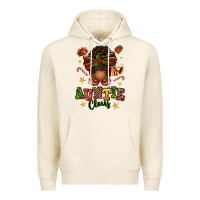 Tofu Auntie Claus Afro Messy Bun Premium Hoodie - texasbilliewilder
