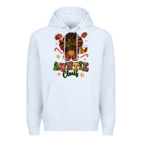 White Auntie Claus Afro Messy Bun Premium Hoodie - texasbilliewilder