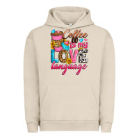Pigment French Oak coffee is my love language Urban Hoodie - Zillion Design Studio
