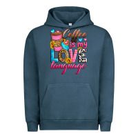 Pigment Midnight Navy coffee is my love language Urban Hoodie - Zillion Design Studio