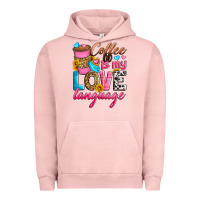 Pigment Salmon coffee is my love language Urban Hoodie - Zillion Design Studio